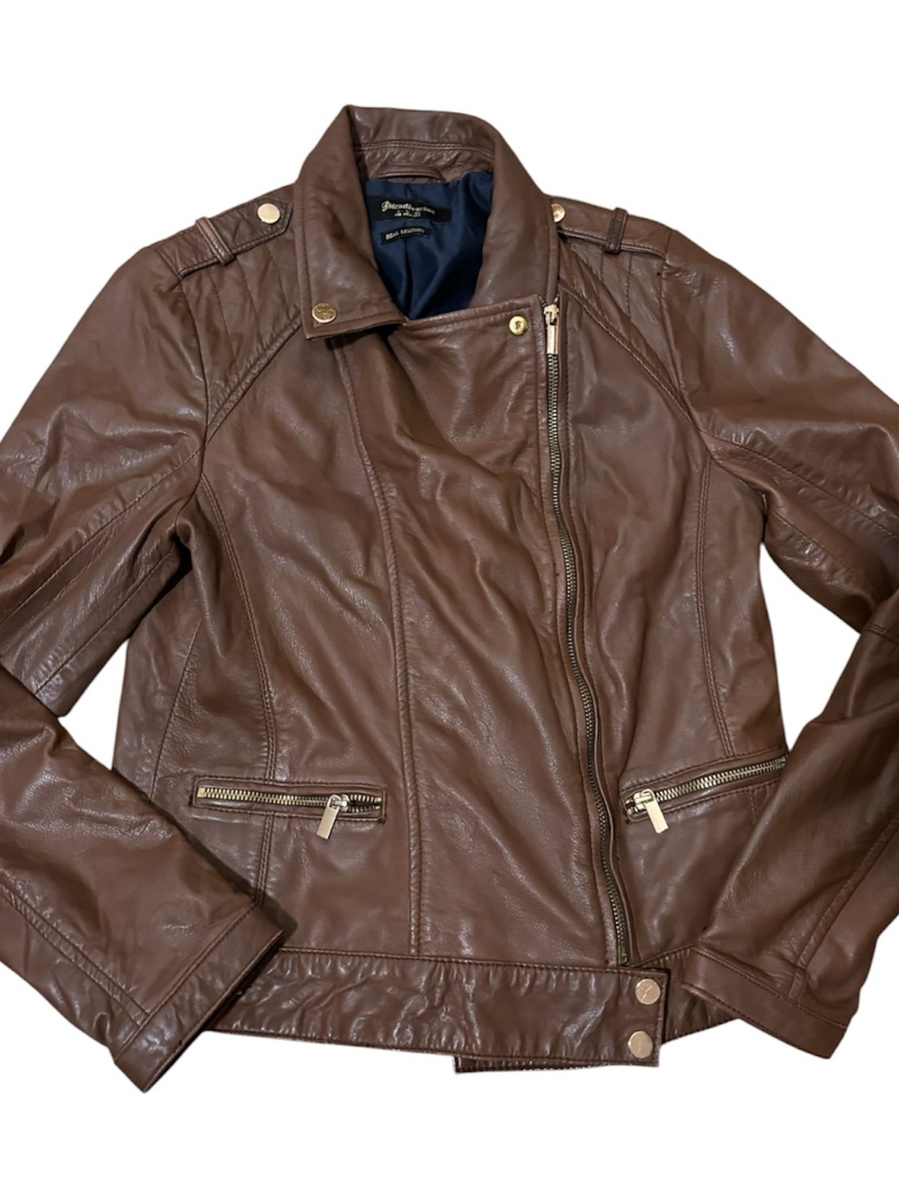 ⚪️stradivarius Brown Faux Leather Jacket